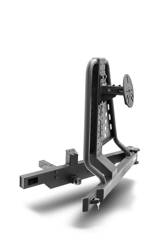 Go Rhino Swing-A-Way Tire Carrier Hitch Mounted Textured Black