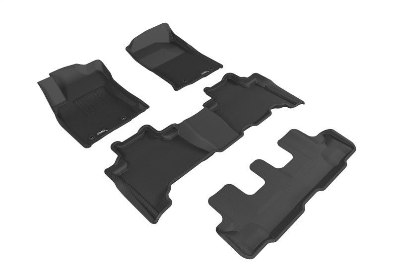 3D MAXpider 2014-2020 Lexus GX Kagu 1st & 2nd & 3rd Row Floormats - Black