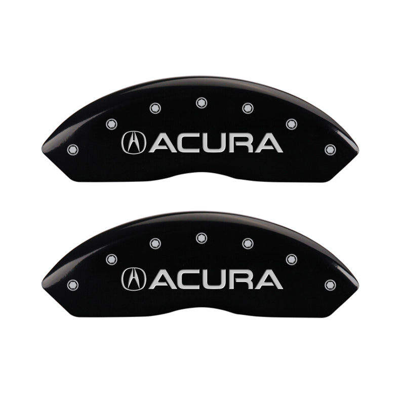 MGP 4 Caliper Covers Engraved Front Acura Engraved Rear RSX Black finish silver ch