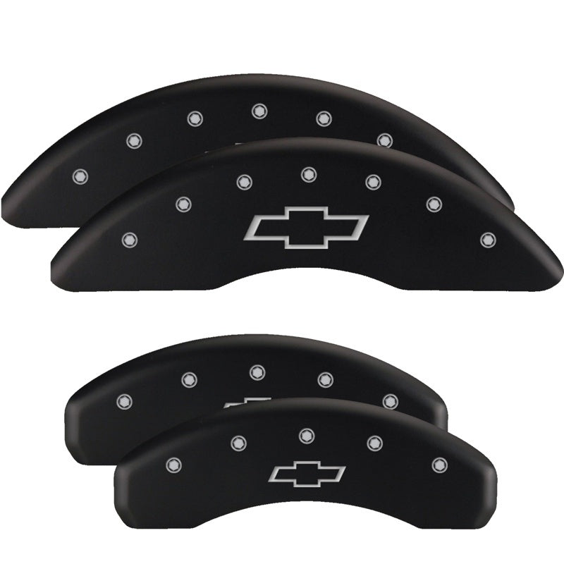 MGP 4 Caliper Covers Engraved Front & Rear MOPAR Black finish silver ch