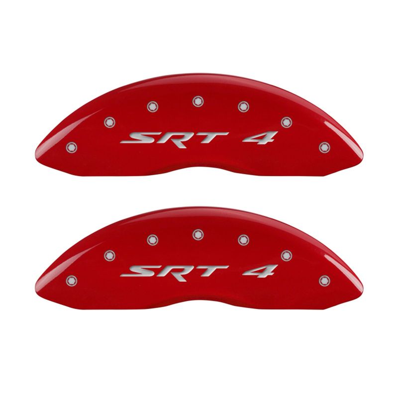 MGP 4 Caliper Covers Engraved Front & Rear SRT4 Red finish silver ch