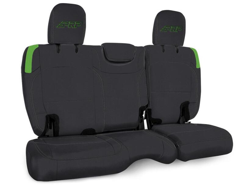 PRP Jeep Wrangler JL Rear Bench Covers - 2 door - Black/Green