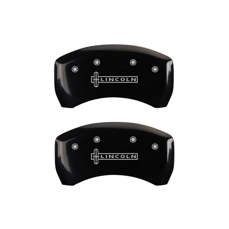 MGP 4 Caliper Covers Engraved Front & Rear Lincoln Black finish silver ch