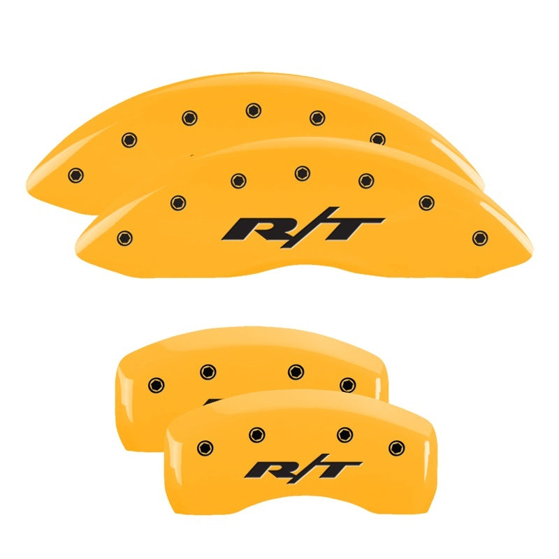 MGP 4 Caliper Covers Engraved Front & Rear RT Yellow finish black ch