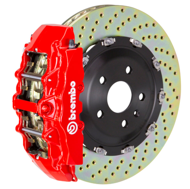 Brembo 07-14 Escalade/ESV/EXT Fr GT BBK 6Pis Cast 2pc 380x34 2pc Rotor Drilled-Red