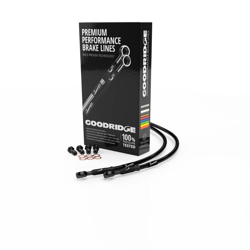 Goodridge 03-06 Kawasaki Z1000 Black Front SS Brake Lines w/Black Fittings