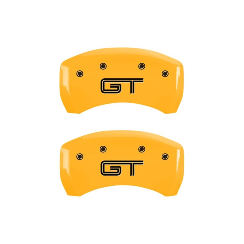 MGP Rear set 2 Caliper Covers Engraved Rear GT Yellow finish black ch