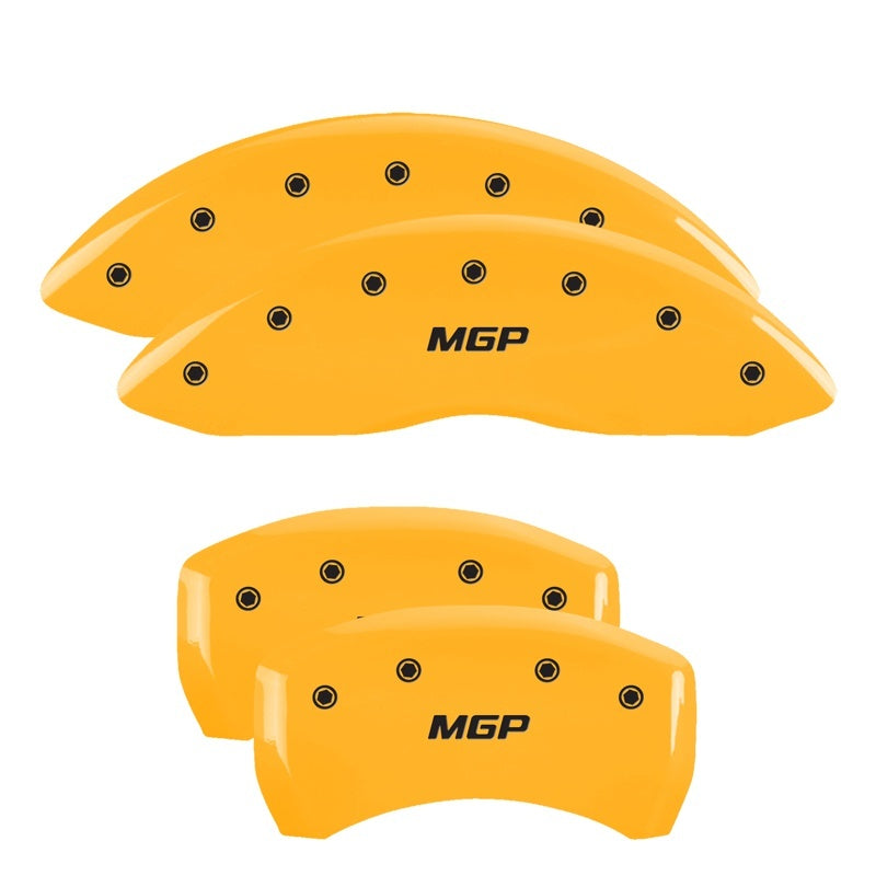 MGP 4 Caliper Covers Engraved Front & Rear MGP Yellow Finish Black Char 2009 Mercedes-Benz E550