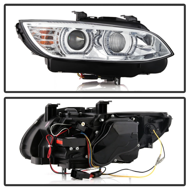 Spyder 08-10 BMW F92 3 Series Proj Headlight - High Beam H3 DRL LED - Chrome - PRO-YD-BMWE9208-DRL-C