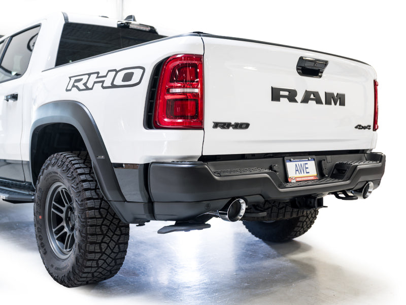 AWE Tuning 2025+ RAM 1500 RHO 3.0 I6 TT 0FG Dual Rear Exit Catback Exhaust - Chrome Silver Tips