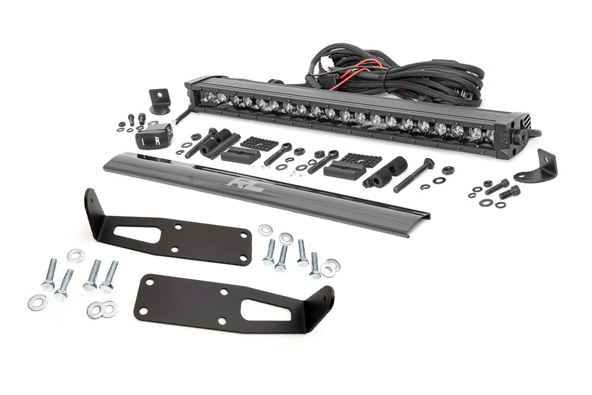 LED Light Kit | Bumper Mount | 20" Black Single Row | White DRL | Ram 2500 (03-18)/3500 (03-18)