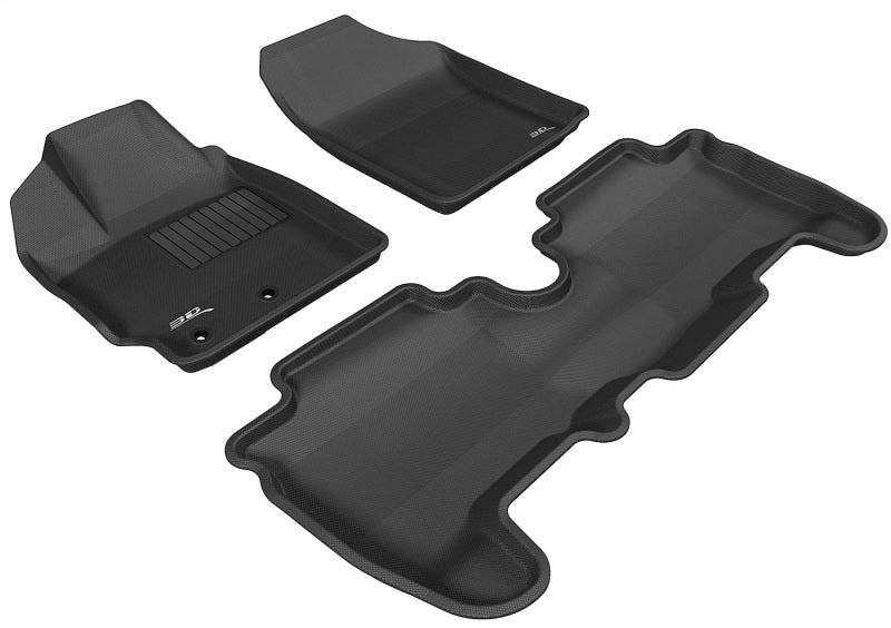 3D MAXpider 2007-2011 Toyota Yaris Hatchback Kagu 1st & 2nd Row Floormats - Black