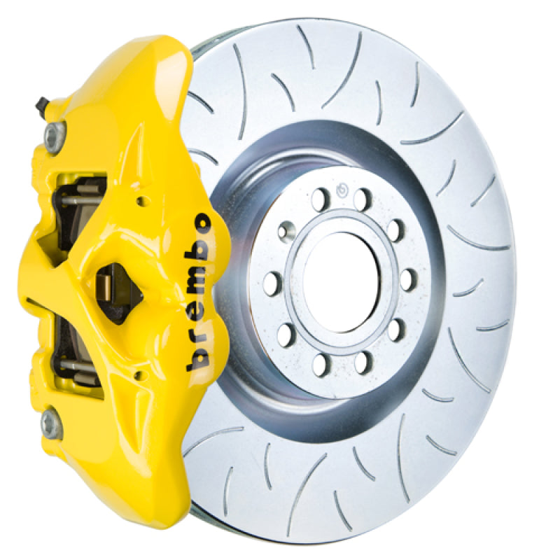 Brembo 07-15 TT 2.0T/3.2L/09-15 TTS Front GT BBK 4 Pist Cast 345x30 1pc Rotor Slotted Type3- Yellow