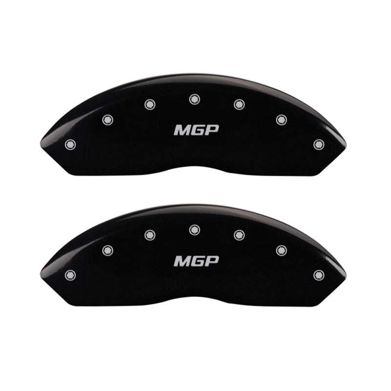 MGP 4 Caliper Covers Engraved Front & Rear MGP Black finish silver ch