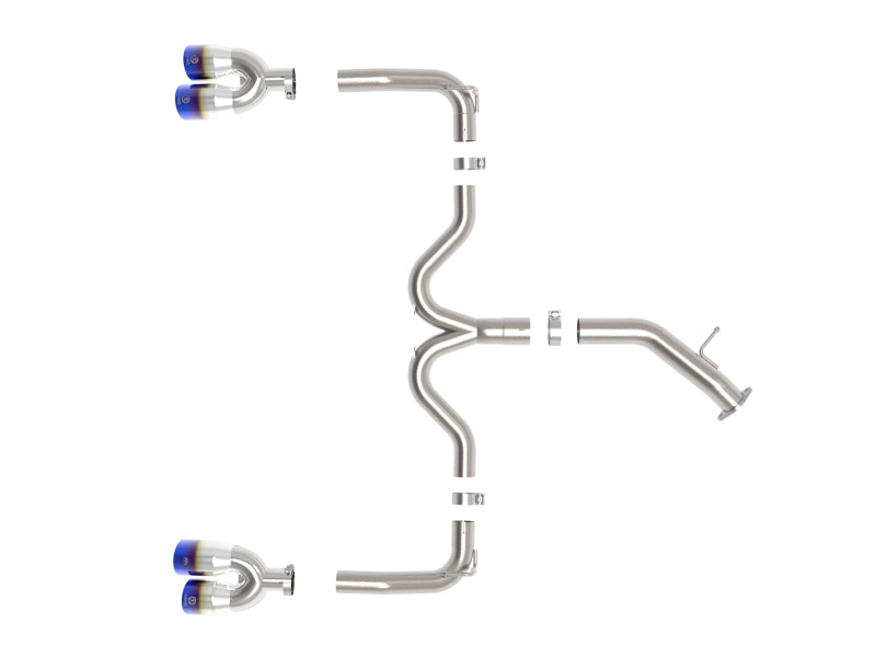 aFe 22-24 Kia Forte GT 1.6L 3in-2.5in 304 Stainless Steel Axle-Back Exhaust w/ Blue Flame Tips