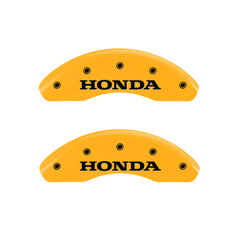 MGP 4 Caliper Covers Engraved Front Honda Engraved Rear CR-Z Yellow finish black ch