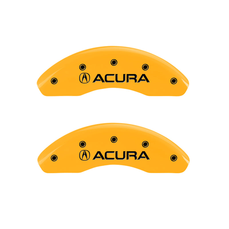 MGP 4 Caliper Covers Engraved Front & Rear Acura Yellow Finish Black Char 2001 Acura TL