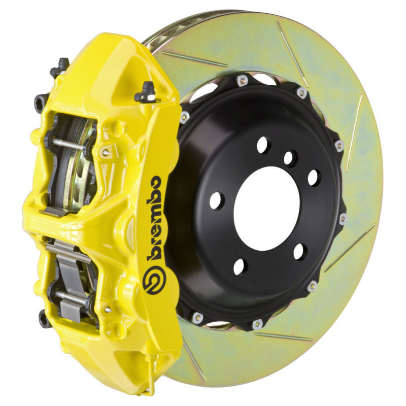 Brembo 02-05 996 GT2 Front GT BBK 6 Piston Cast 380x32 2pc Rotor Slotted Type1 - Yellow