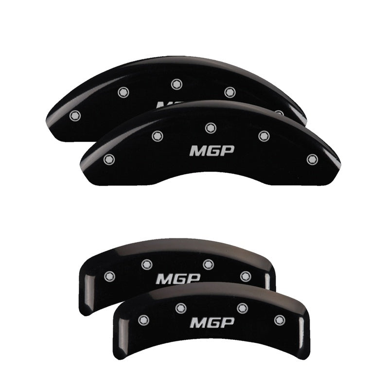 MGP Front set 2 Caliper Covers Engraved Front MGP Black finish silver ch