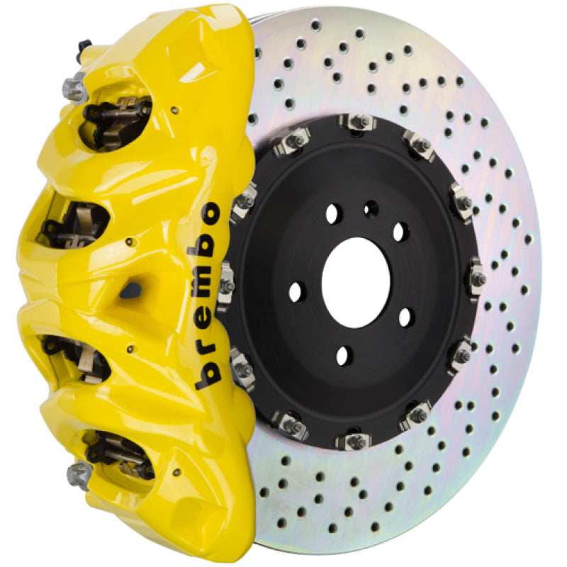 Brembo 09-13 X5M Front GT BBK 8 Piston Cast 412x38 2pc Rotor Drilled- Yellow