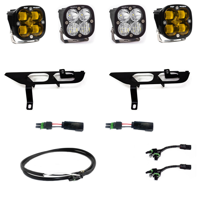 Baja Designs 21-22 Ford F-150 Squadron SAE Amber/Pro DC Up w/ DRL Fog Pocket Light Kit-Baja Designs-797 Offroad