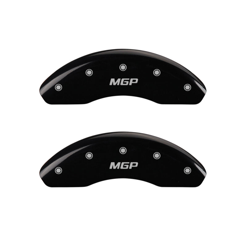 MGP 4 Caliper Covers Engraved Front & Rear MGP Black finish silver ch