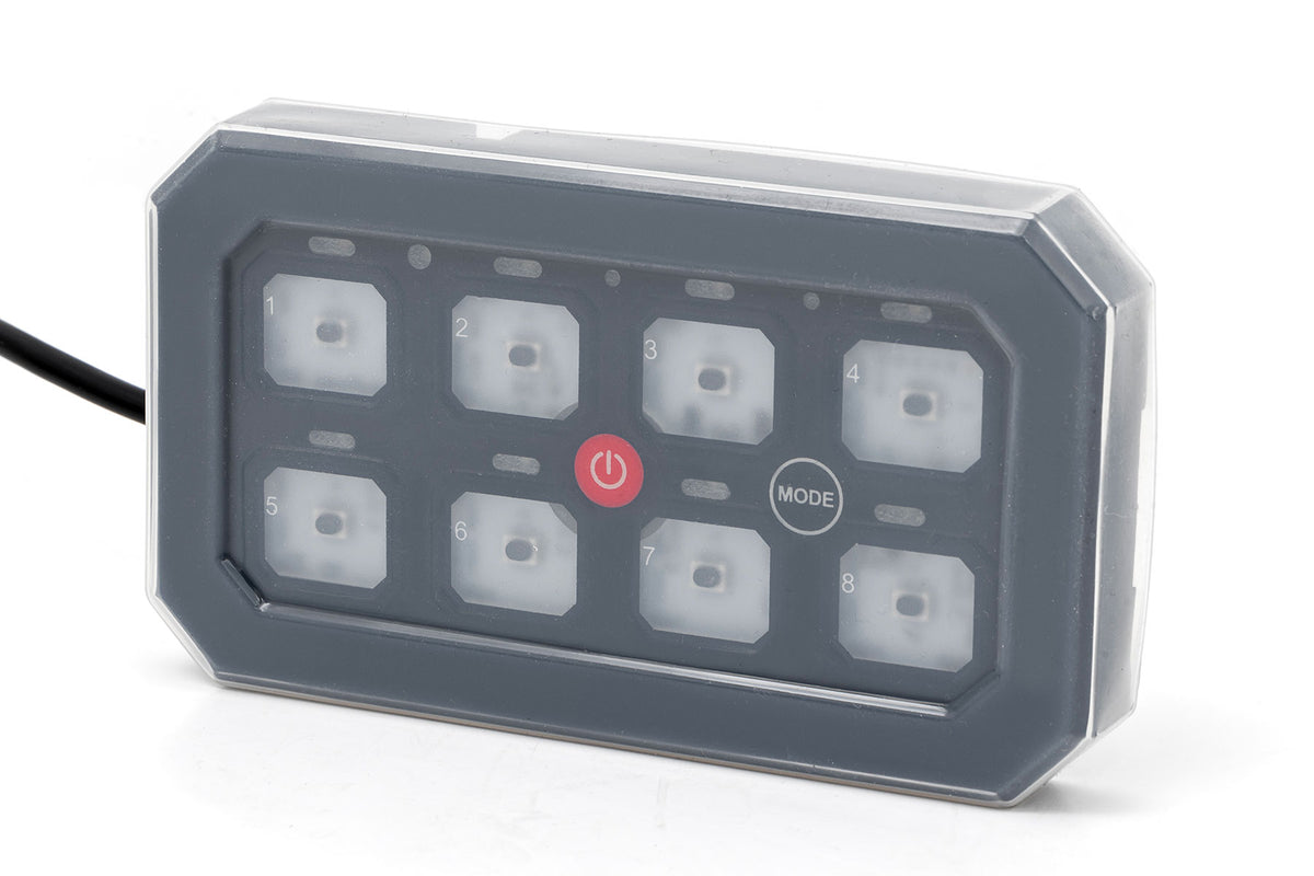 8 Gang Switch Panel | Bluetooth | RGB Backlit Buttons | Multifunction Modes