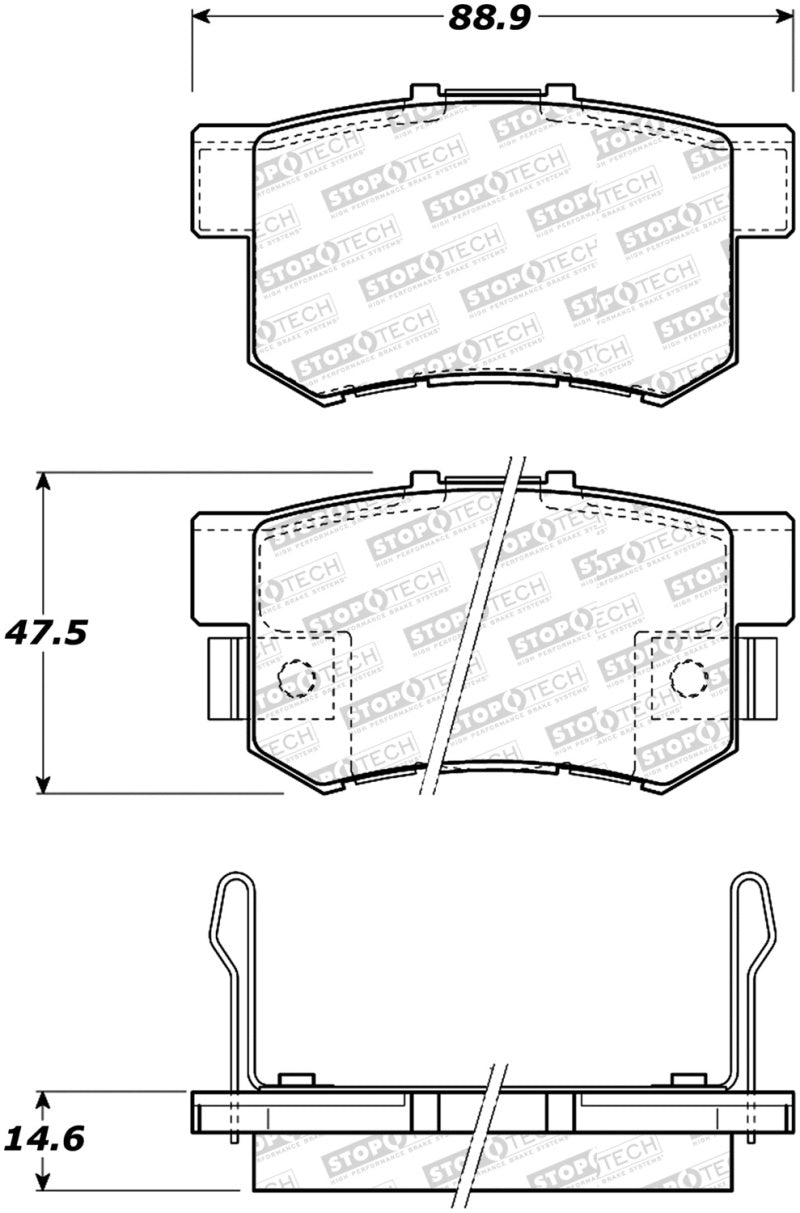 StopTech Sport Brake Pads w/Shims and Hardware - Front