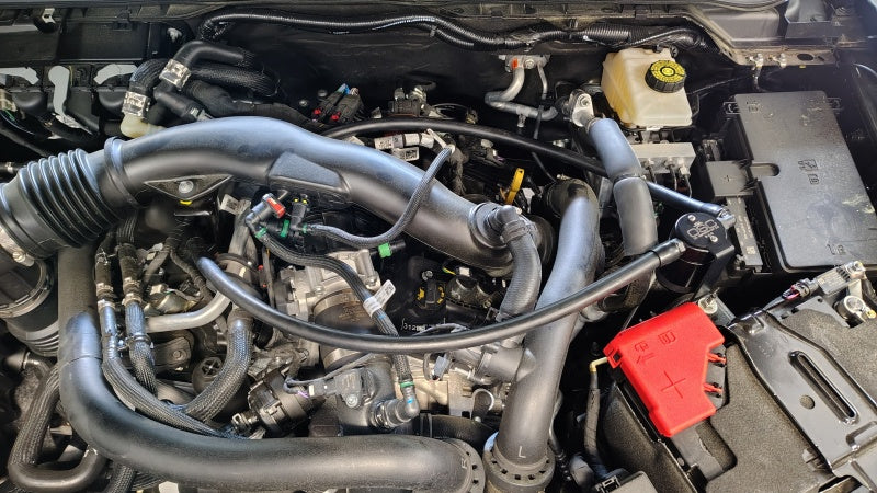 J&L 24-25 Ford Ford Ranger Raptor 3.0L PCV Side Oil Separator - Black Anodized