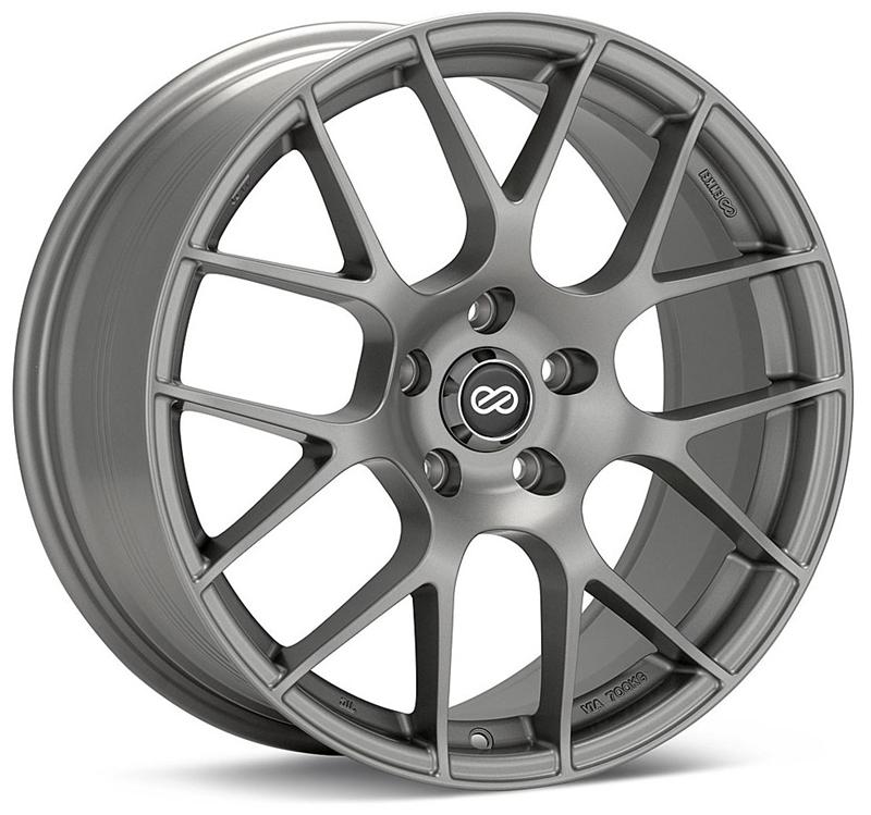 Enkei Raijin 19x8 42mm Offset 5x120 Bolt Pattern 72.6 Hub Bore Titanium Gray Wheel *Min Qty 60*