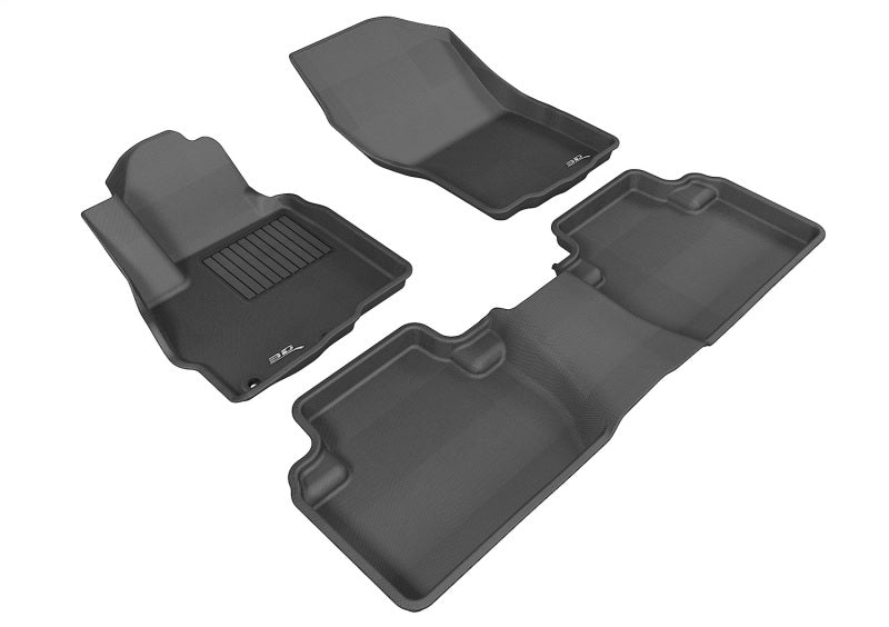 3D MAXpider 2011-2019 Mitsubishi Outlander Kagu 1st & 2nd Row Floormats - Black