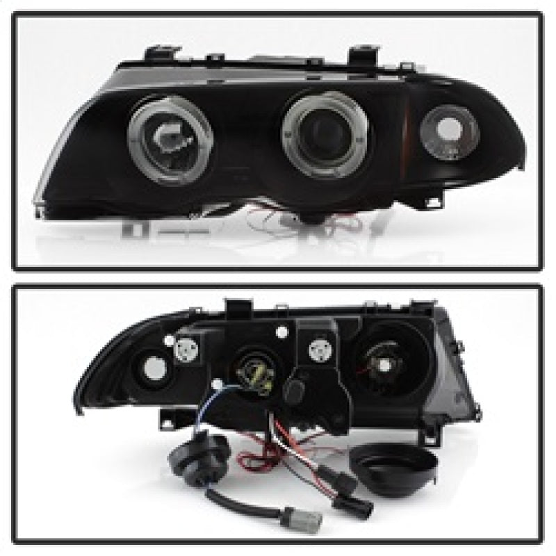 Spyder 99-01 BMW E46 3 Series 4DR Projector Headlights 1PC LED Halo (PRO-YD-BMWE46-4D-HL-AM-BSM)