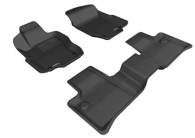 3D MAXpider 2006-2011 Mercedes-Benz ML-Class W164 Kagu 1st & 2nd Row Floormats - Black