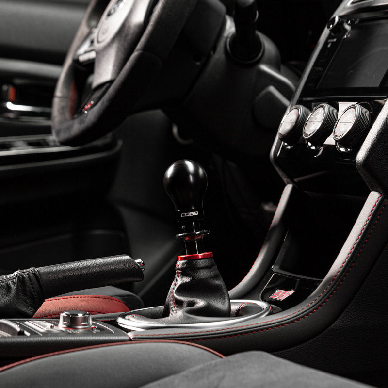 Cobb Subaru 6-Speed Weighted COBB Shift Knob - Black (Incl. Both Red + Blk Collars)