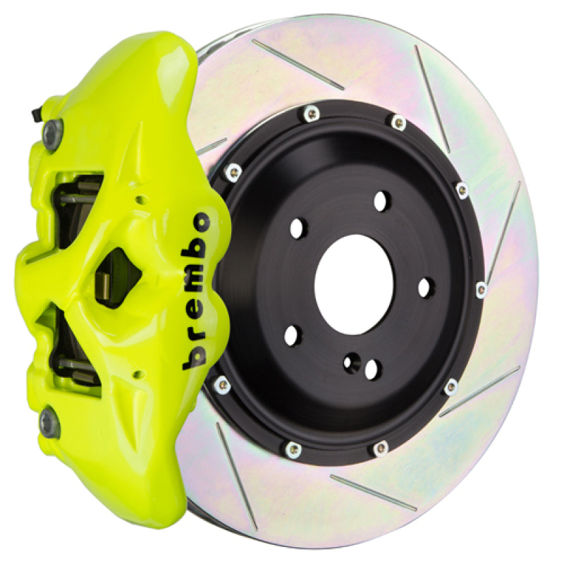 Brembo 18+ SQ5 (FY) Front GT BBK 6 Piston Cast 380x34 2pc Rotor Slotted Type-1- Fluo. Yellow