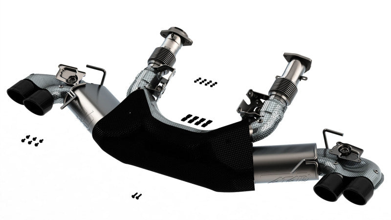 Borla 2020 Chevrolet Corvette C8 6.2 ATAK 3in Exhaust System Dual Round Rolled A/C Black Chrome Tips