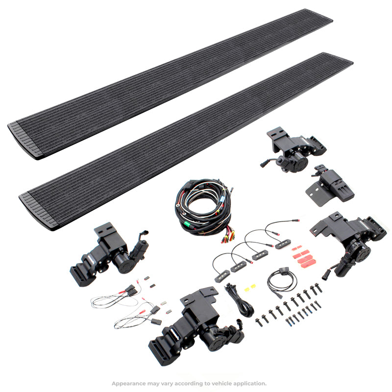 Go Rhino 2024 Toyota Tacoma DC 4dr E1 Electric Running Board Kit (No Drill) - Bedliner Coating