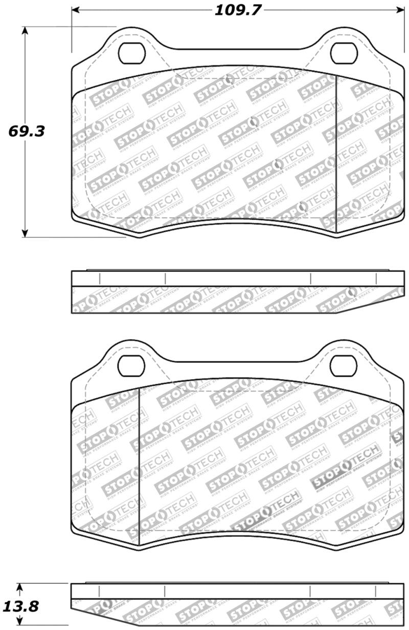 StopTech Street Touring 00-06 Jaguar S Typre R / XJ R / XJR-S Rear Brake Pads