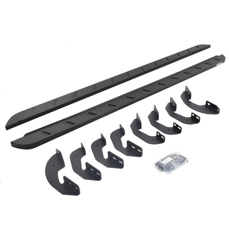 Go Rhino 07-21 Toyota Tundra Crew Max 4DR RB10 Slim Running Boards Kit (Incl. Brackets) - Tex. Blk