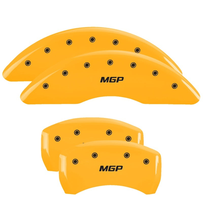 MGP 4 Caliper Covers Engraved Front & Rear MGP Yellow Finish Black Characters 2003 BMW 525I