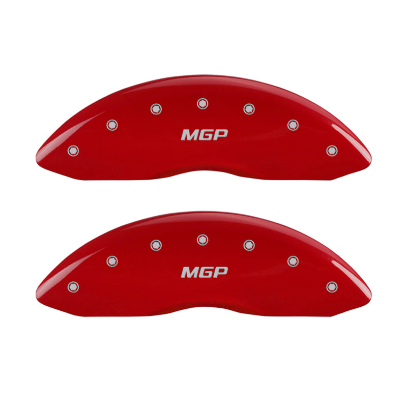 MGP 4 Caliper Covers Engraved Front & Rear MGP Red finish silver ch