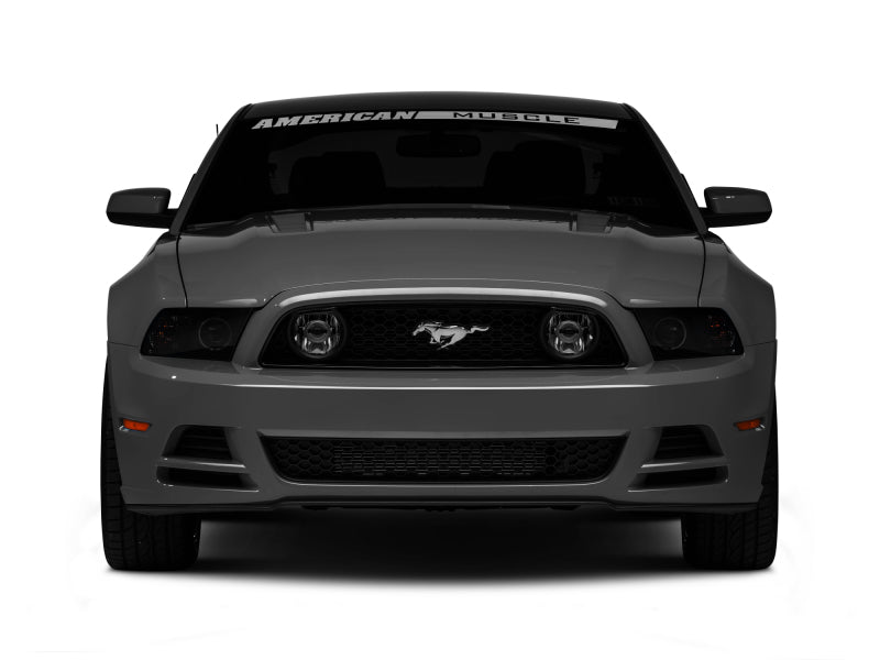 Raxiom 13-14 Ford Mustang w/ Factory HIDLED Halo Projector Headlights- Black Housing (Smoked Lens)