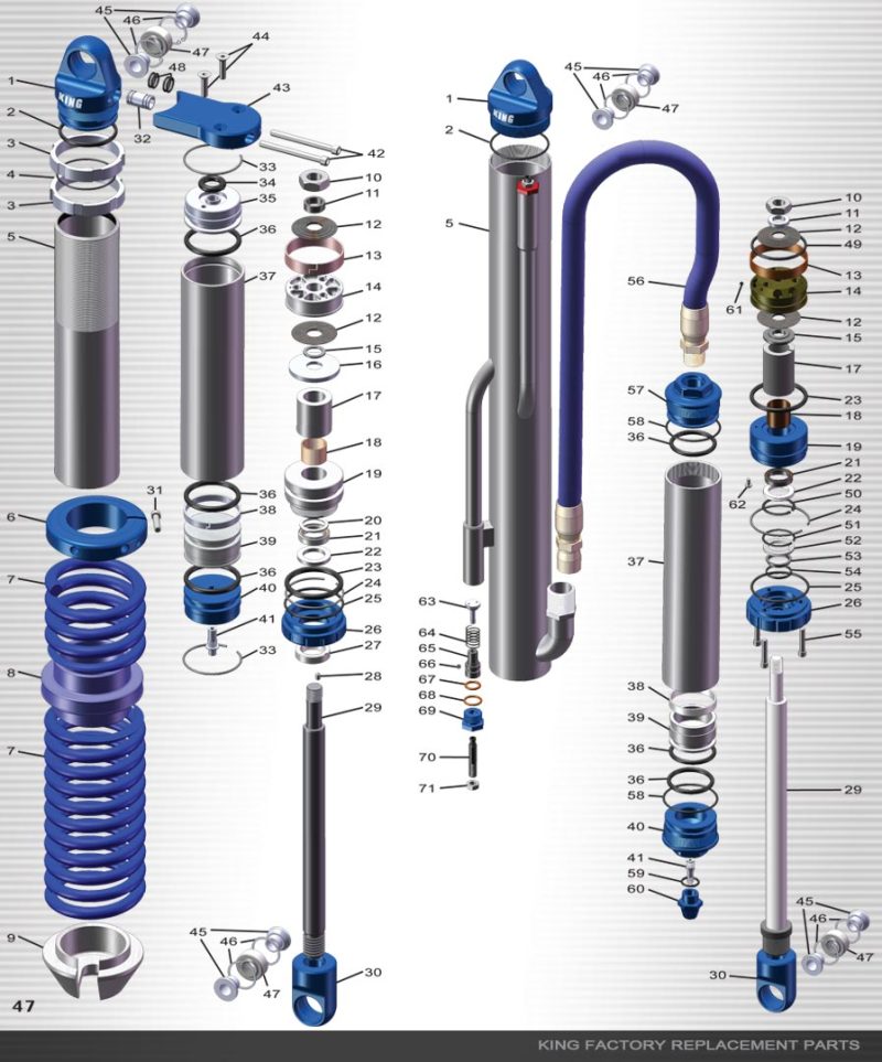 King Shocks Long Fin Res Cylinder 2.5 PR 12.75in Long 2.93in OD Thread & Snap Ring Groove-King Shocks-797 Offroad