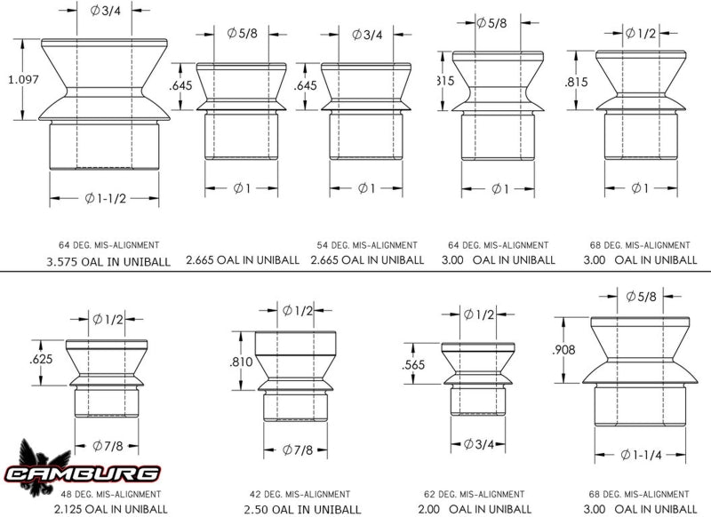 Camburg 7/8in. x 1/2in. Hi-misalignment Spacers (pair)