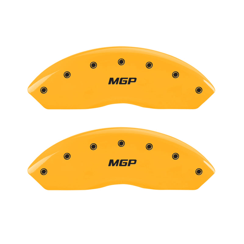 MGP 4 Caliper Covers Engraved Front & Rear MGP Yellow Finish Black Char 2011 Audi A6 Quattro