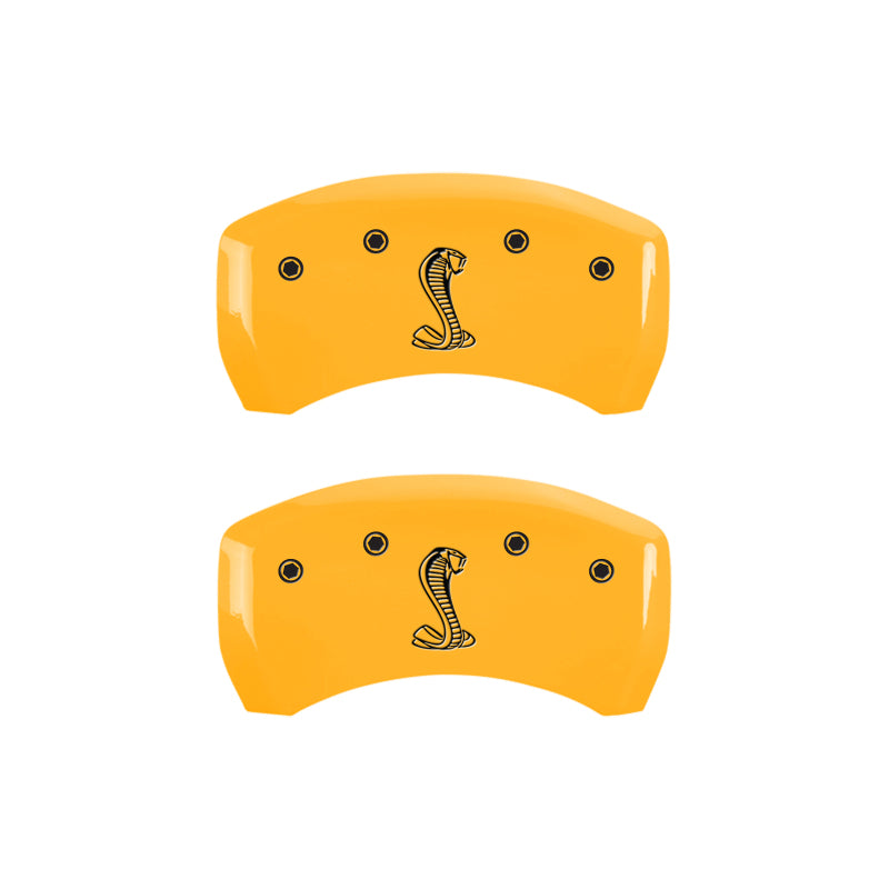 MGP Rear set 2 Caliper Covers Engraved Rear Snake Yellow finish black ch