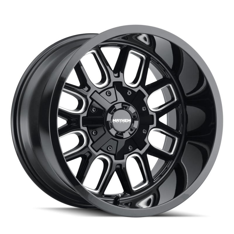 Mayhem 8107 Cogent 20x9 / 8x165.1 BP / 0mm Offset / 130.8mm Hub Gloss Black Milled Wheel