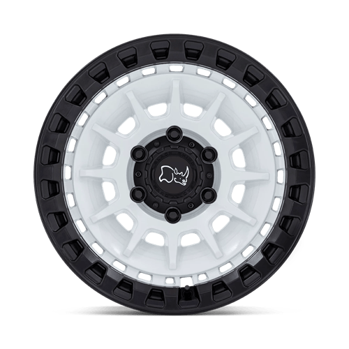 Black Rhino BARRAGE Gloss White On Matte Black wheel view 3