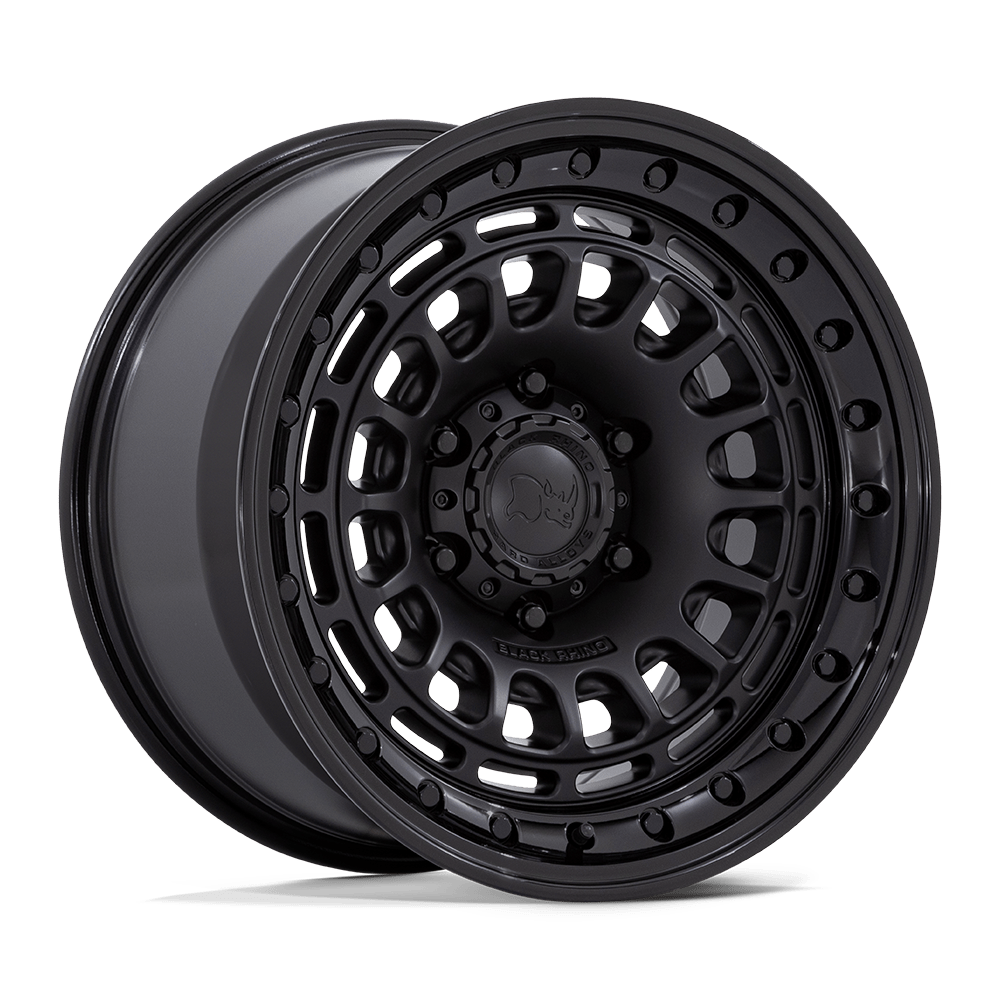 Black Rhino SAHARA Matte Black W/ Gloss Black Lip wheel view 4