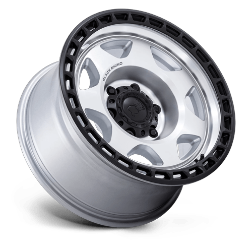 Black Rhino VOYAGER Silver Machined W/ M-Black Lip wheel view 2
